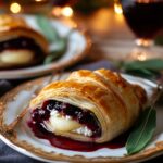 Baked Pear & Sage Wellington With Ricotta & Berry Reduction