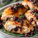 Brie & Fig Stuffed Chicken Breasts With Rosemary Cranberry Glaze