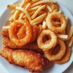 Crispy Battered Cod And Onion Rings Platter