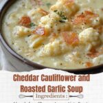 Cheddar Cauliflower And Roasted Garlic Soup