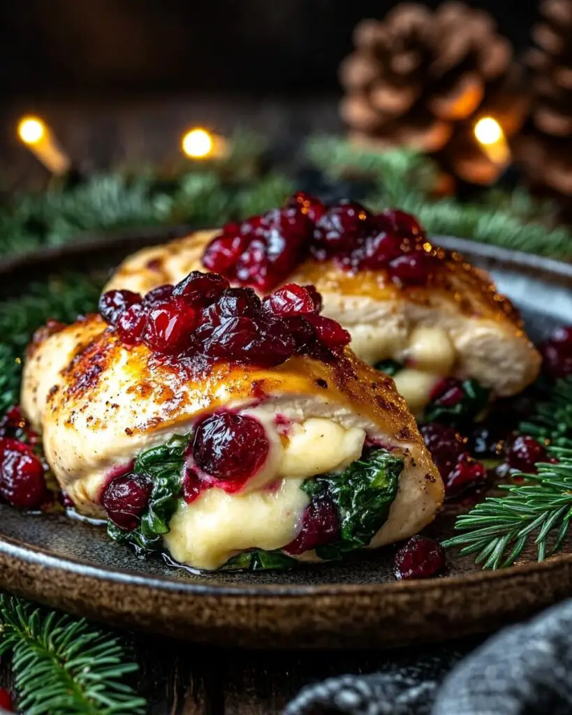 Cranberry & Spinach Stuffed Chicken Breasts With Brie