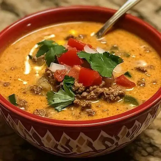 Creamy Beef Taco Soup