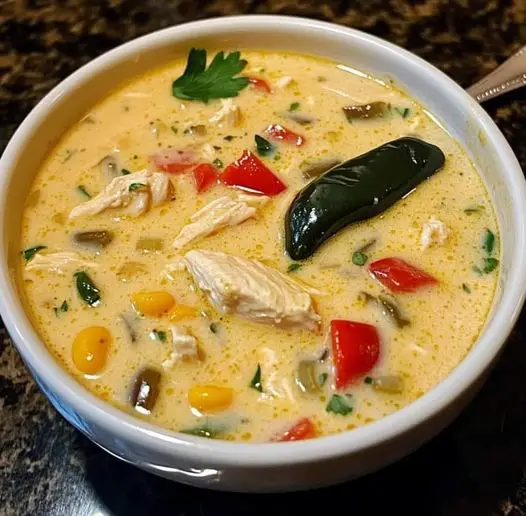 Creamy Chicken Poblano Pepper Soup