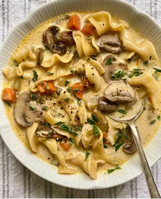 Creamy Mushroom Noodle Soup