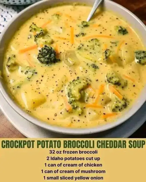 Crockpot Potato Broccoli Cheddar Soup