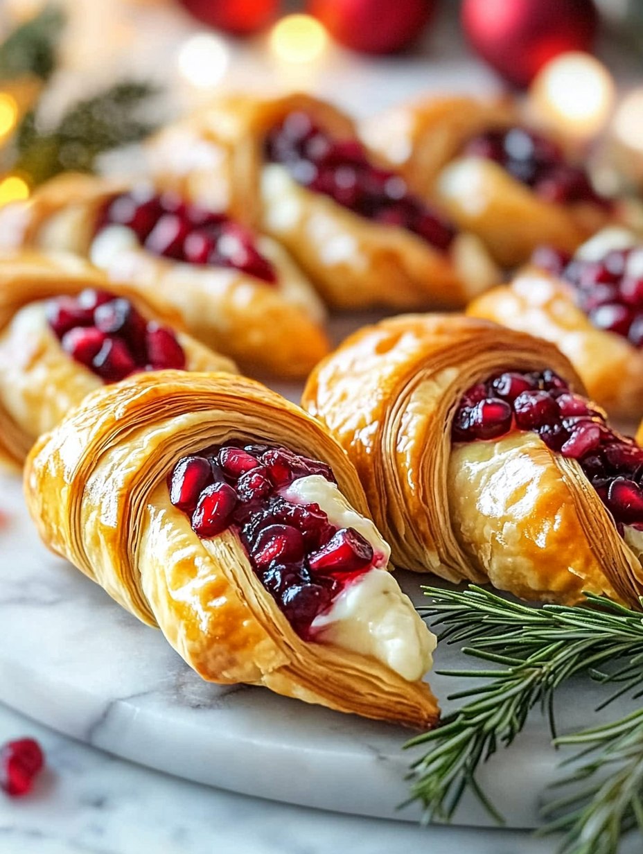 Festive Cranberry Brie Twists With Pomegranate & Rosemary Honey