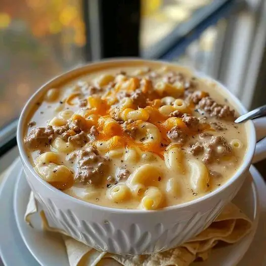 Macaroni Cheeseburger Soup