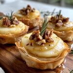 Pear, Pecan, And Brie Phyllo Cups With Rosemary Honey