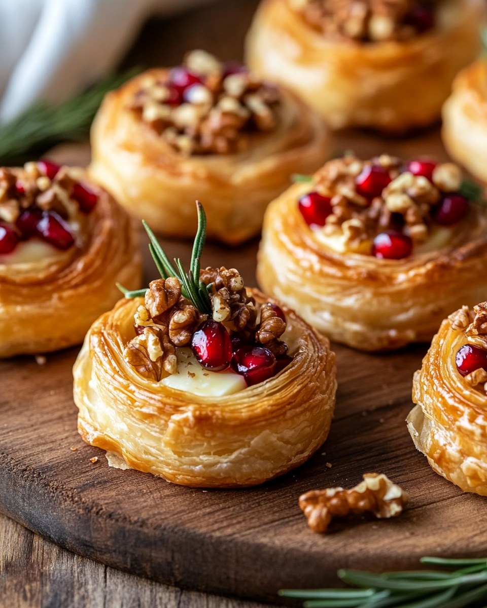 Pomegranate & Walnut Brie Pastry Wreath