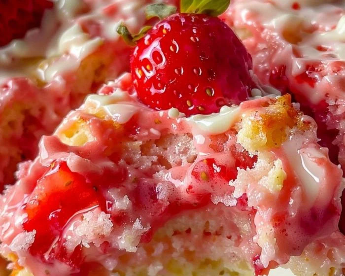 Strawberry Earthquake Cake