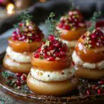 Winter Pear & Burrata Towers With Pomegranate Gems