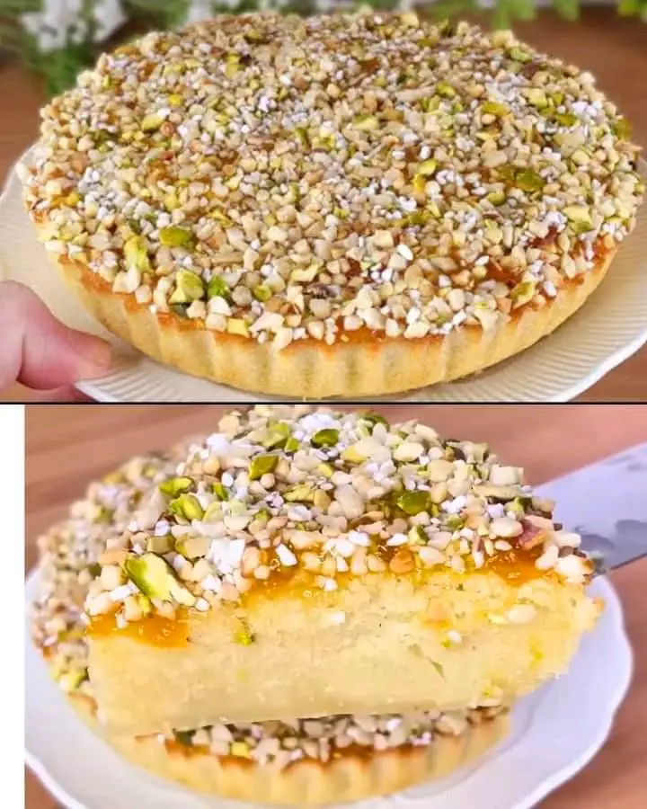 Almond Pistachio Cake With Triple Sec And Apricot Glaze