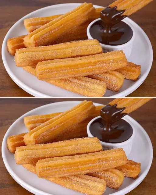 Authentic Spanish Churros With Rich Chocolate Sauce