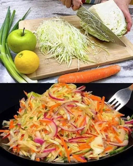 Cabbage, Carrot, And Apple Salad