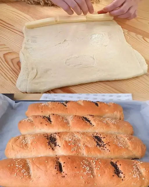 Cheese Stuffed Buns With Sesame Topping