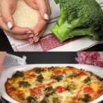 Cheesy Vegetable Rice Bake With Yogurt Soy Sauce Dressing