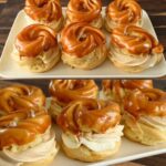 Classic Cream Puffs With Caramel & Vanilla Cream