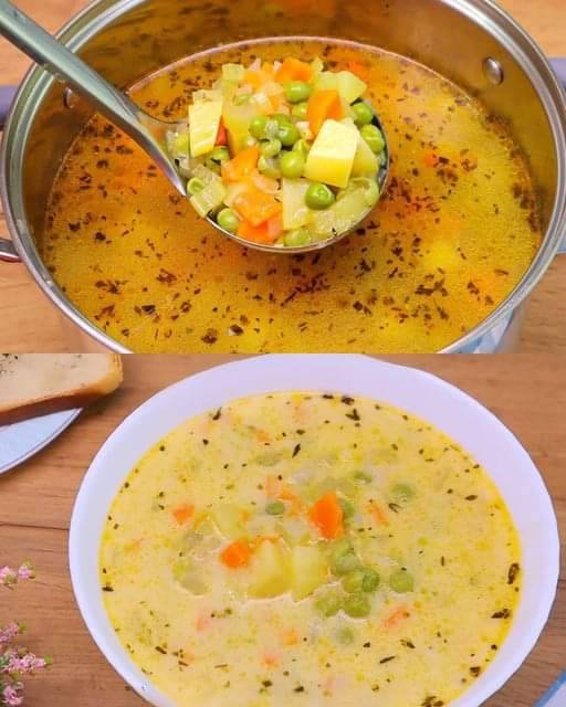 Creamy Vegetable Soup With Aromatic Croutons