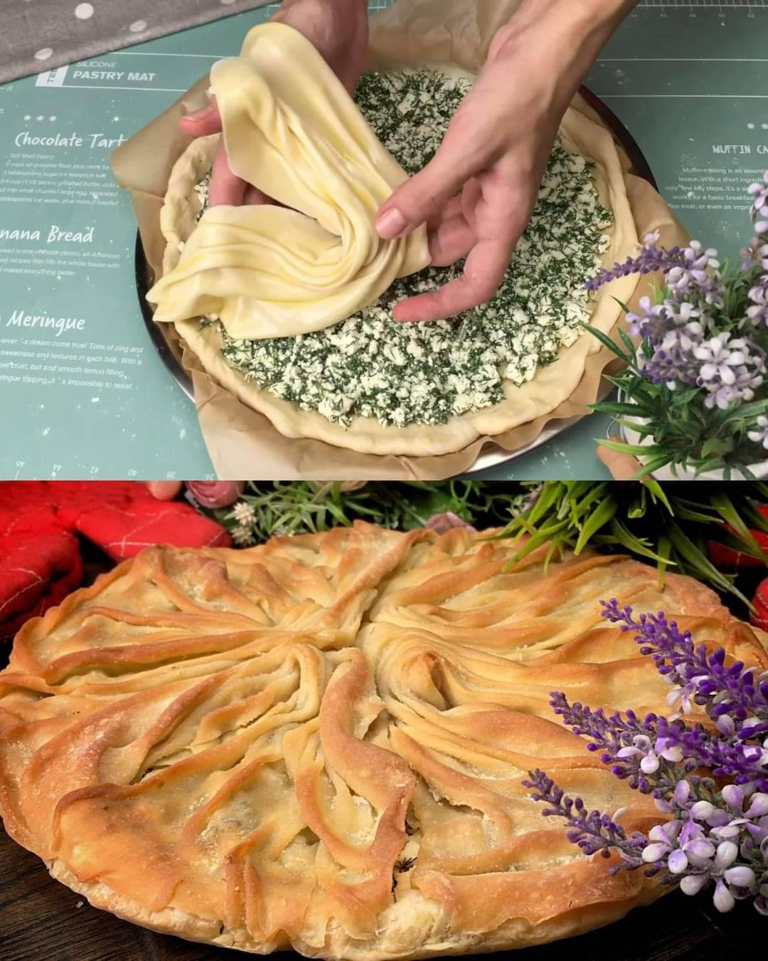 Flaky Feta Cheese And Dill Savory Cake