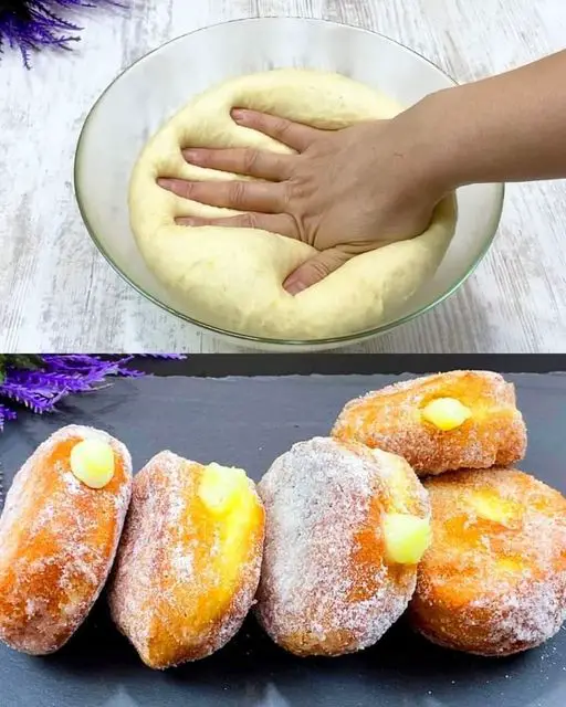 Lemon Cream Filled Doughnuts