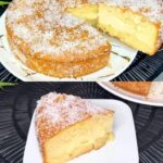 Lemon Custard Cake With Jam And Coconut Topping