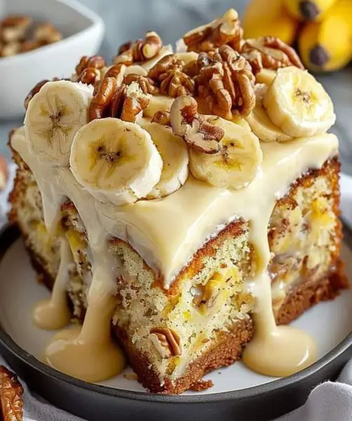 Luscious Banana Pecan Cake