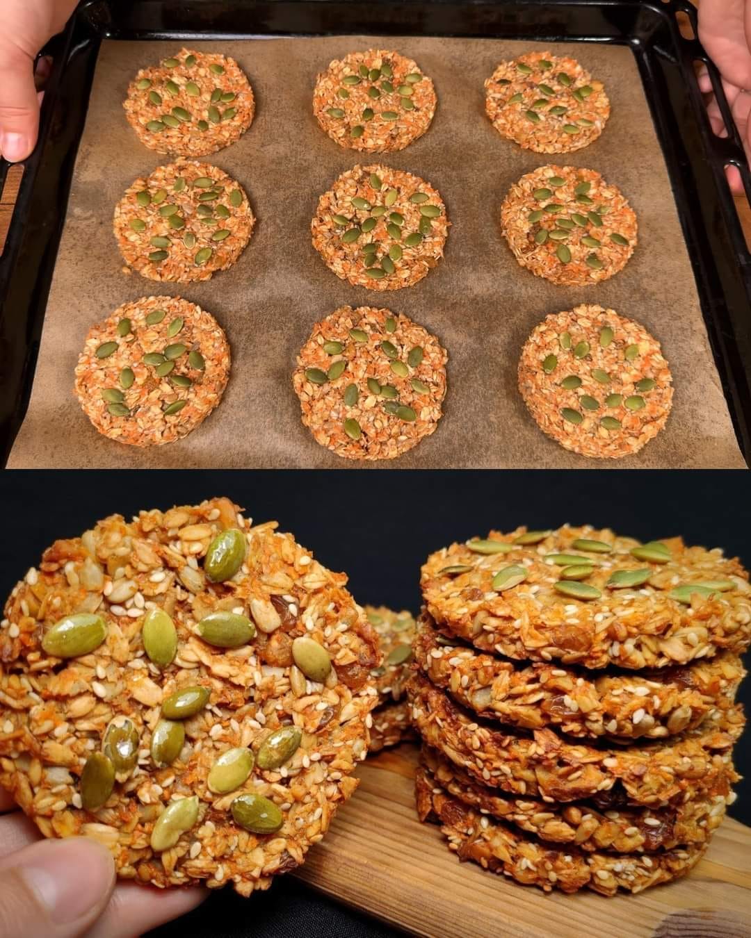 Oatmeal Cookies With Carrots, Nuts, And Seeds