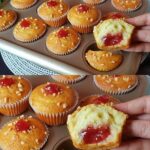 Quick Strawberry Jam Filled Muffins