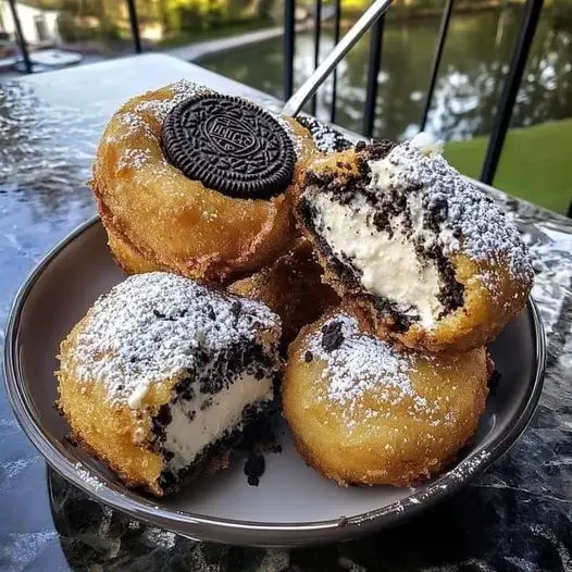 Cookies & Cream Cheesecake Deep Fried Oreos