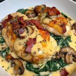 Creamed Spinach, Turkey, And Mushrooms