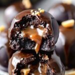 Decadent Salted Caramel Peanut Brownie Bombs