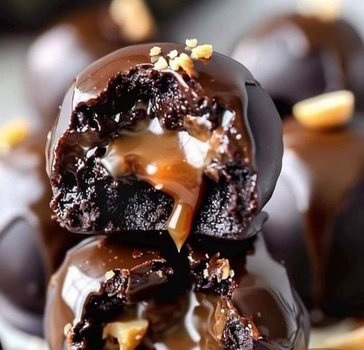 Decadent Salted Caramel Peanut Brownie Bombs