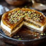 Honey Pistachio Baklava Cheesecake