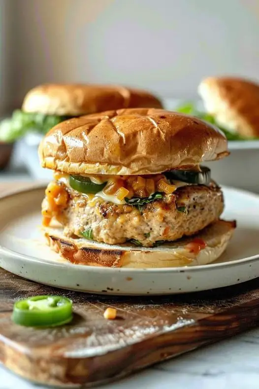 Jalapeno Popper Turkey Burgers