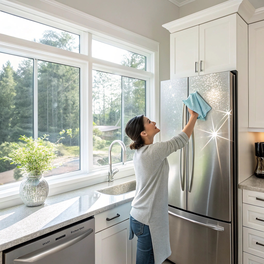 A Bright And Modern Kitchen With A Sparkling Clean