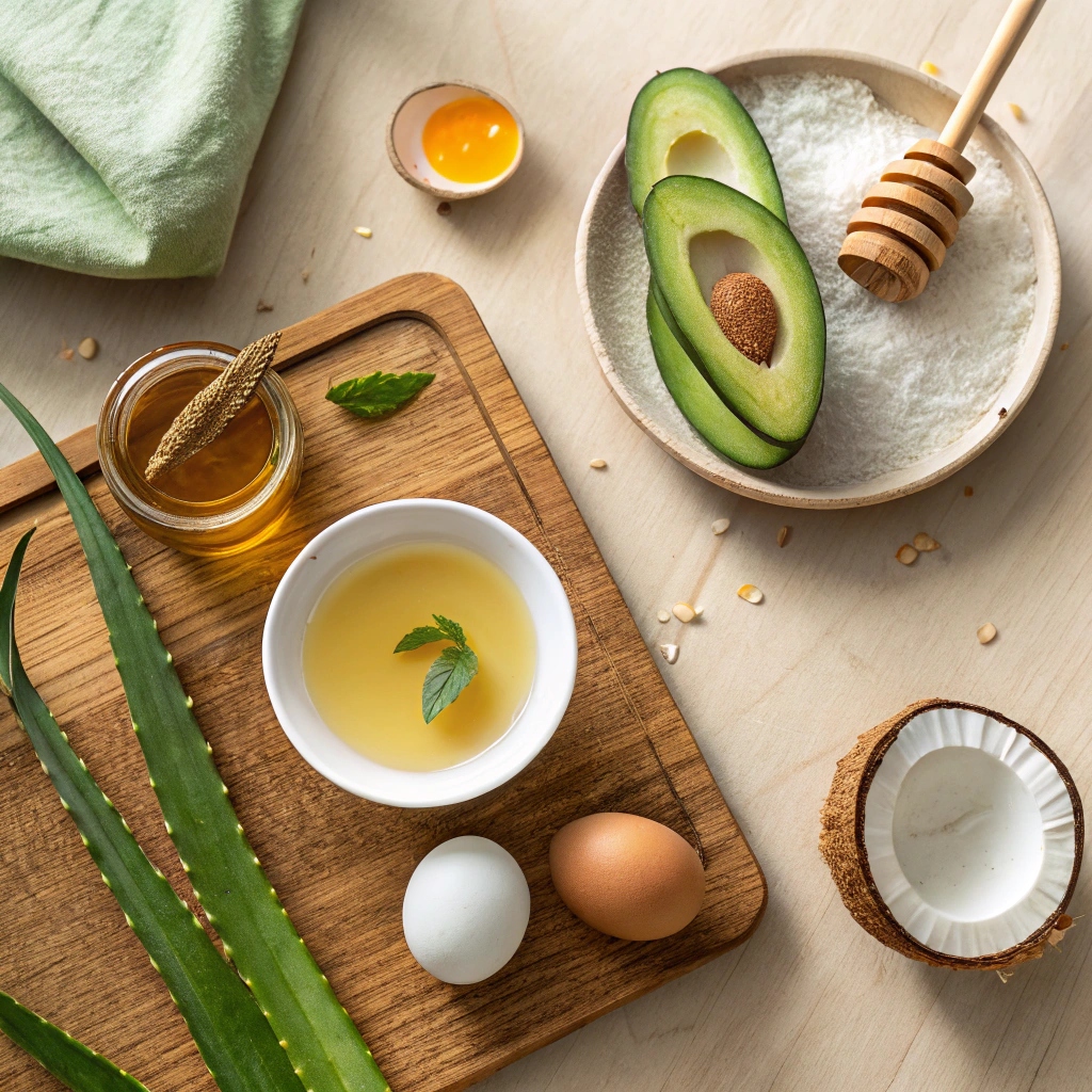  A Top Down View Of A Wooden Kitchen Counter With (1)