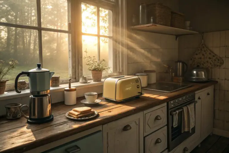 A Cozy Sunlit Kitchen With A Warm Nostalgic Feel