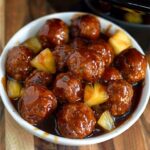 Crockpot Pineapple Barbecue Meatballs