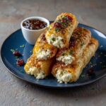 Golden Baked Feta Rolls with Sweet Cranberry Honey
