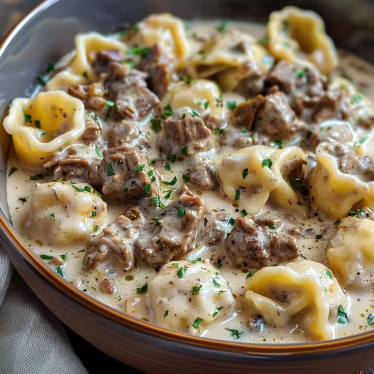 Slow Cooker Creamy Ranch Beef Tortellini