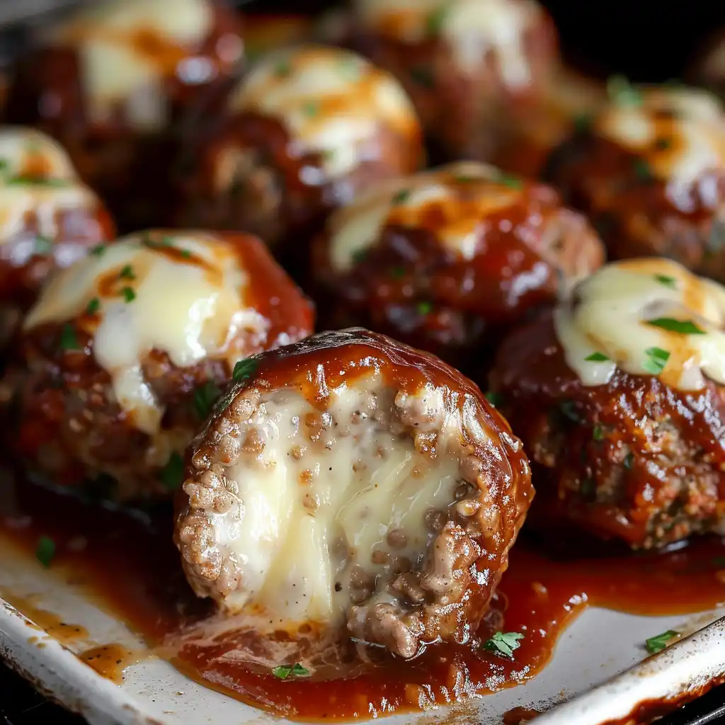 Smoked Cheese Stuffed Meatballs