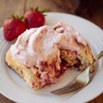 Strawberry Cinnamon Rolls with Lemon Cream Cheese Glaze