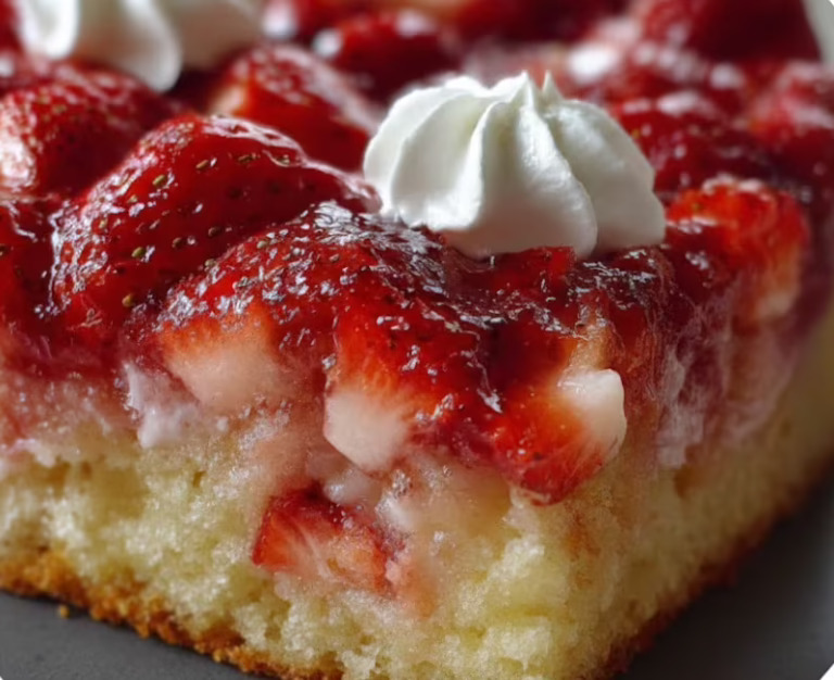Upside Down Strawberry Cake