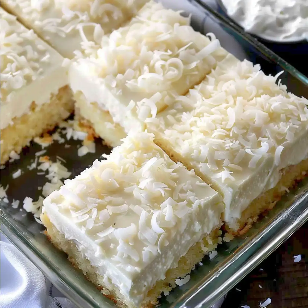 Coconut Cream Cake Squares