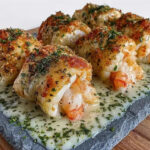 Creamy Garlic Parmesan Shrimp Roll Ups